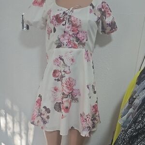 Lea & Viola Pink Floral Mini Dress